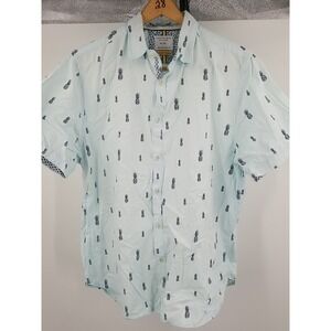Cactus Man‎ Ricky Singh Pineapple Button Up Shirt Short Sleeve Size XL